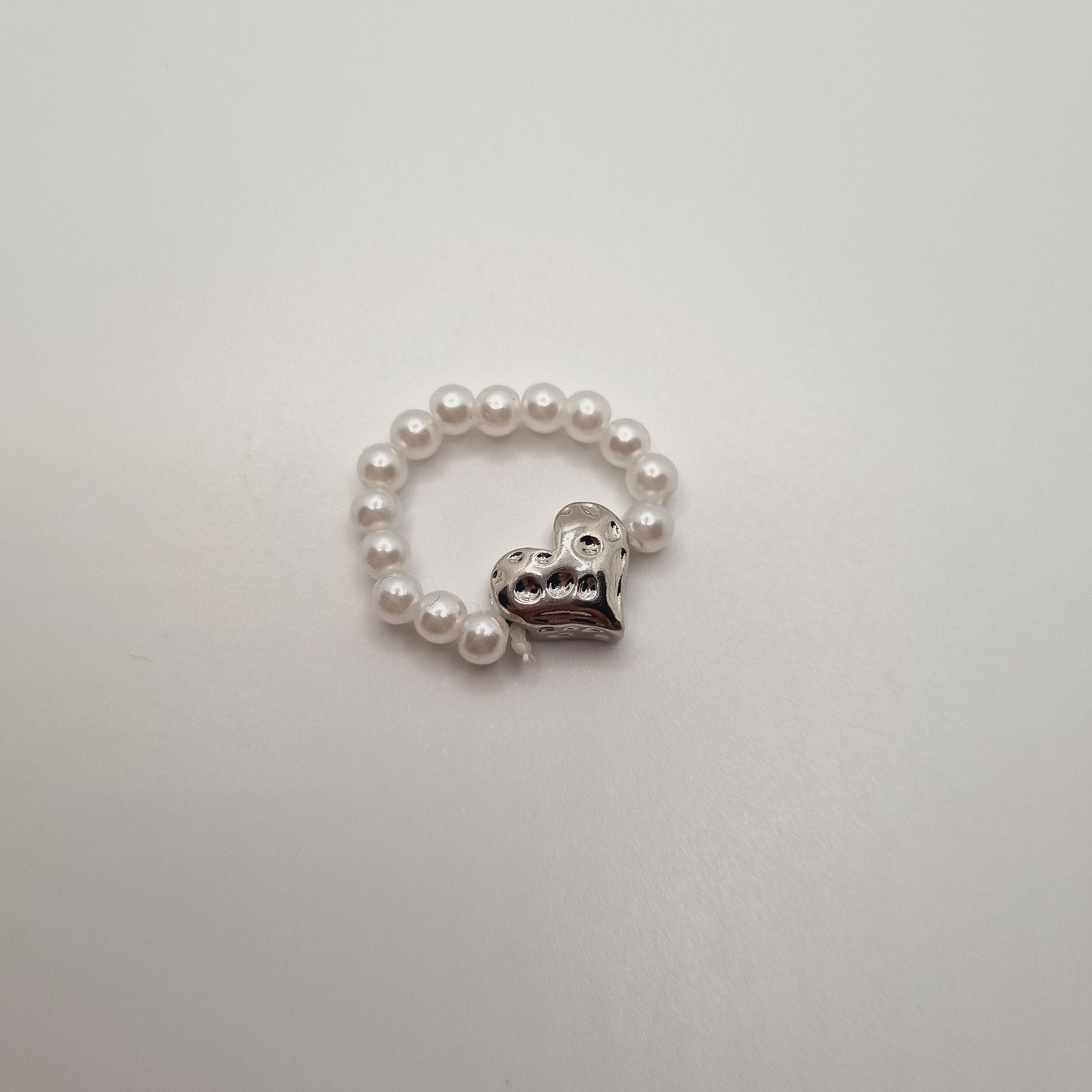 Pearl Heart Charm Ring