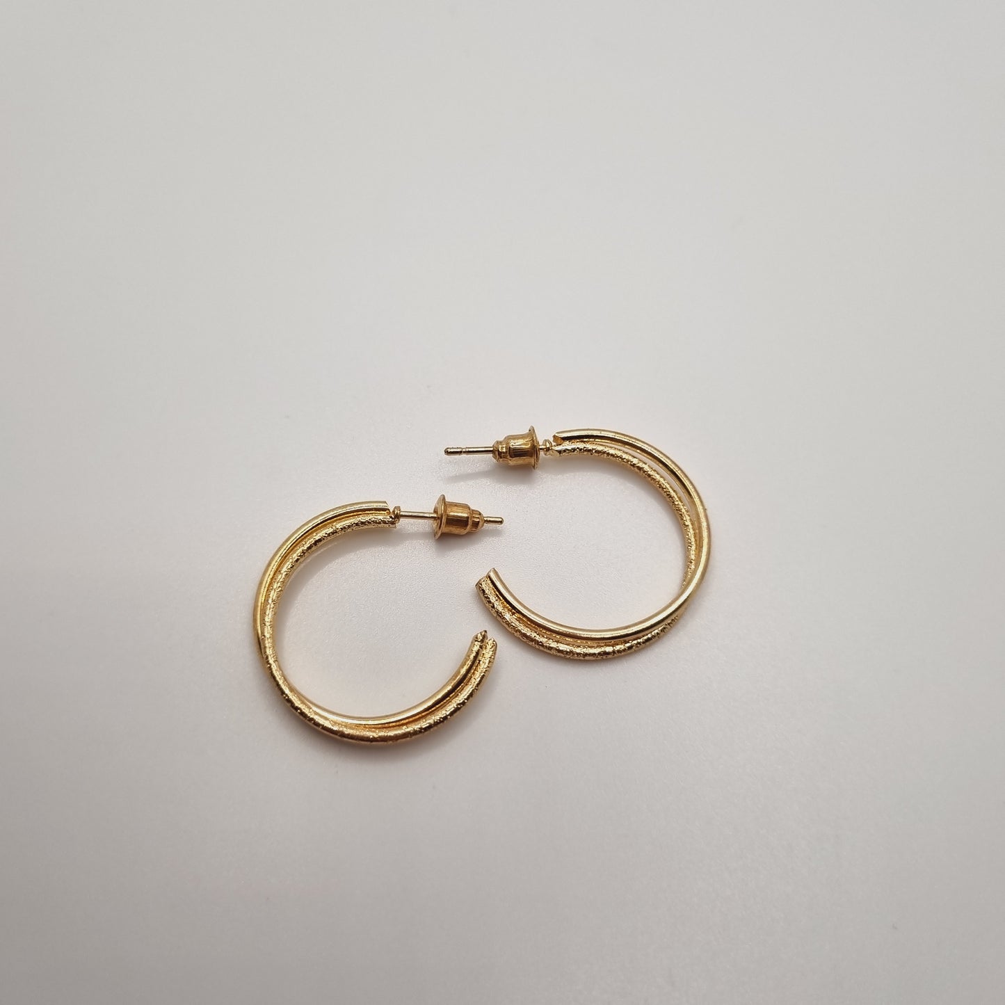 Silver Twist Hoops