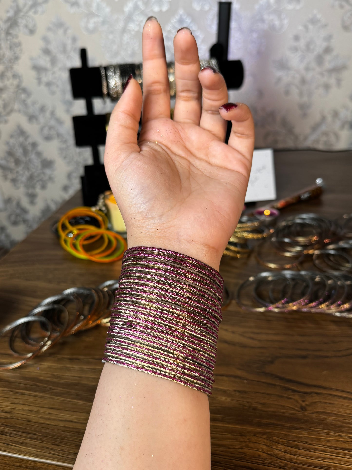 Shimmer Glass Bangles [Choose Colors] 12 pcs