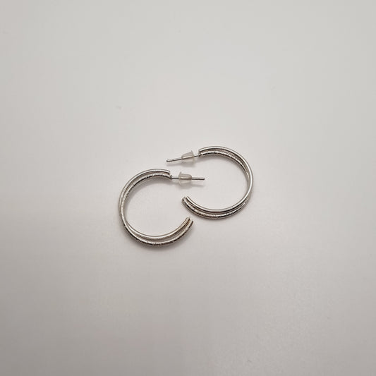 Silver Twist Hoops