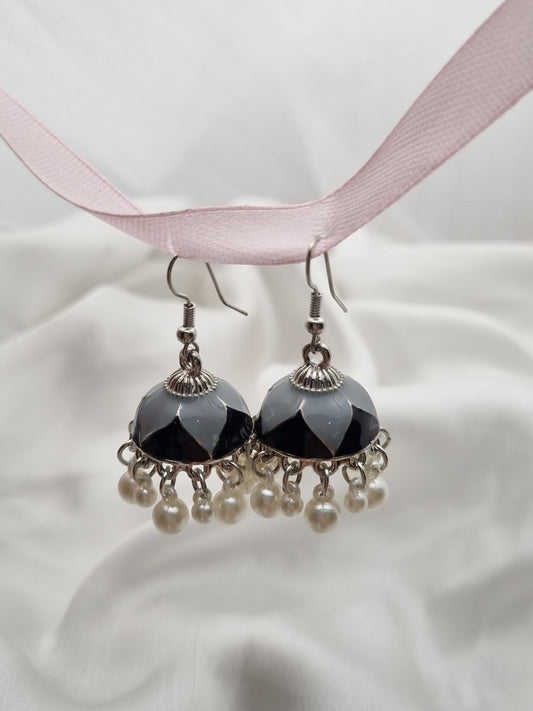 Noir Elegance Jhumka - Silver