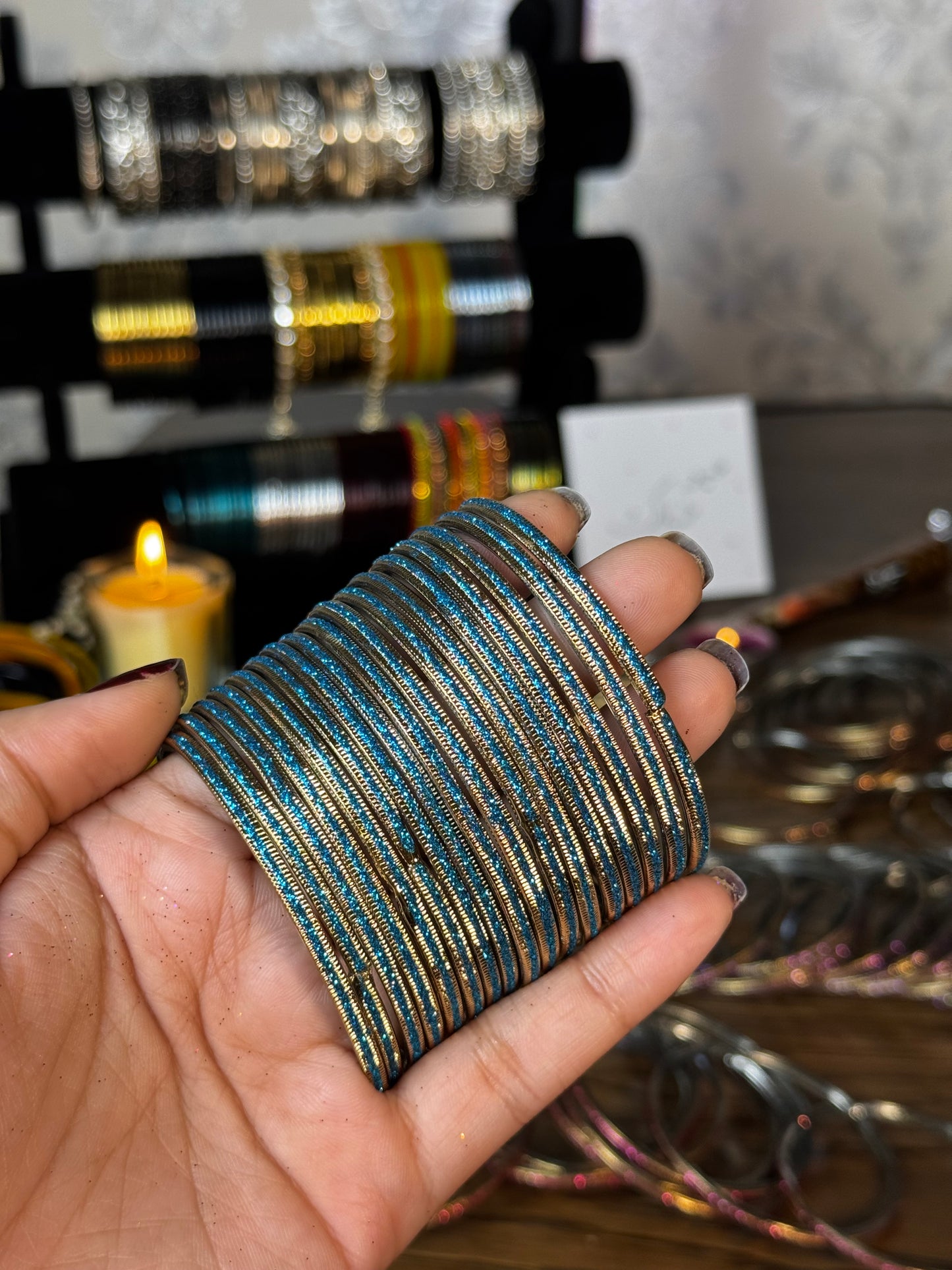 Shimmer Glass Bangles [Choose Colors] 12 pcs