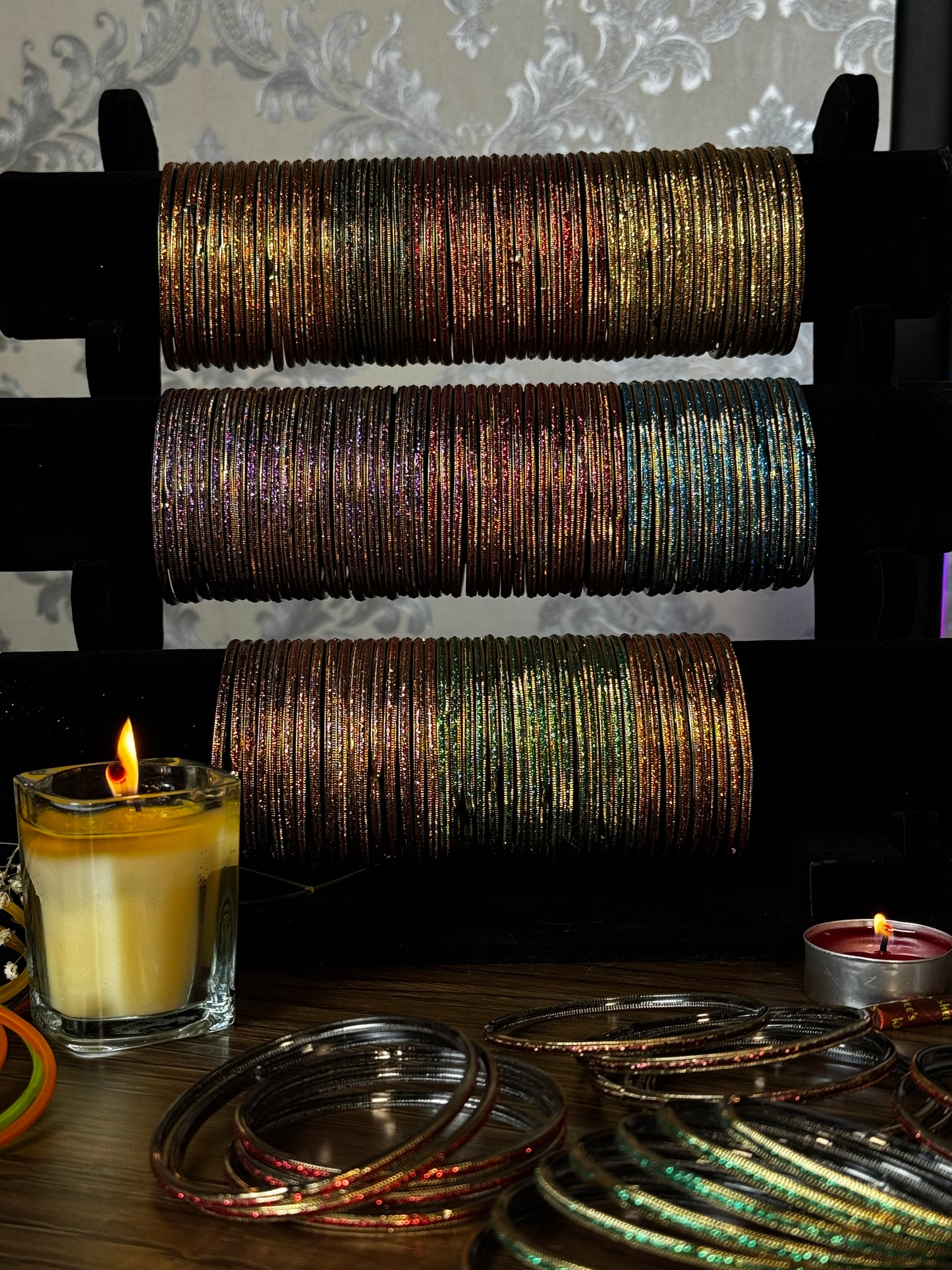 Shimmer Glass Bangles [Choose Colors] 12 pcs