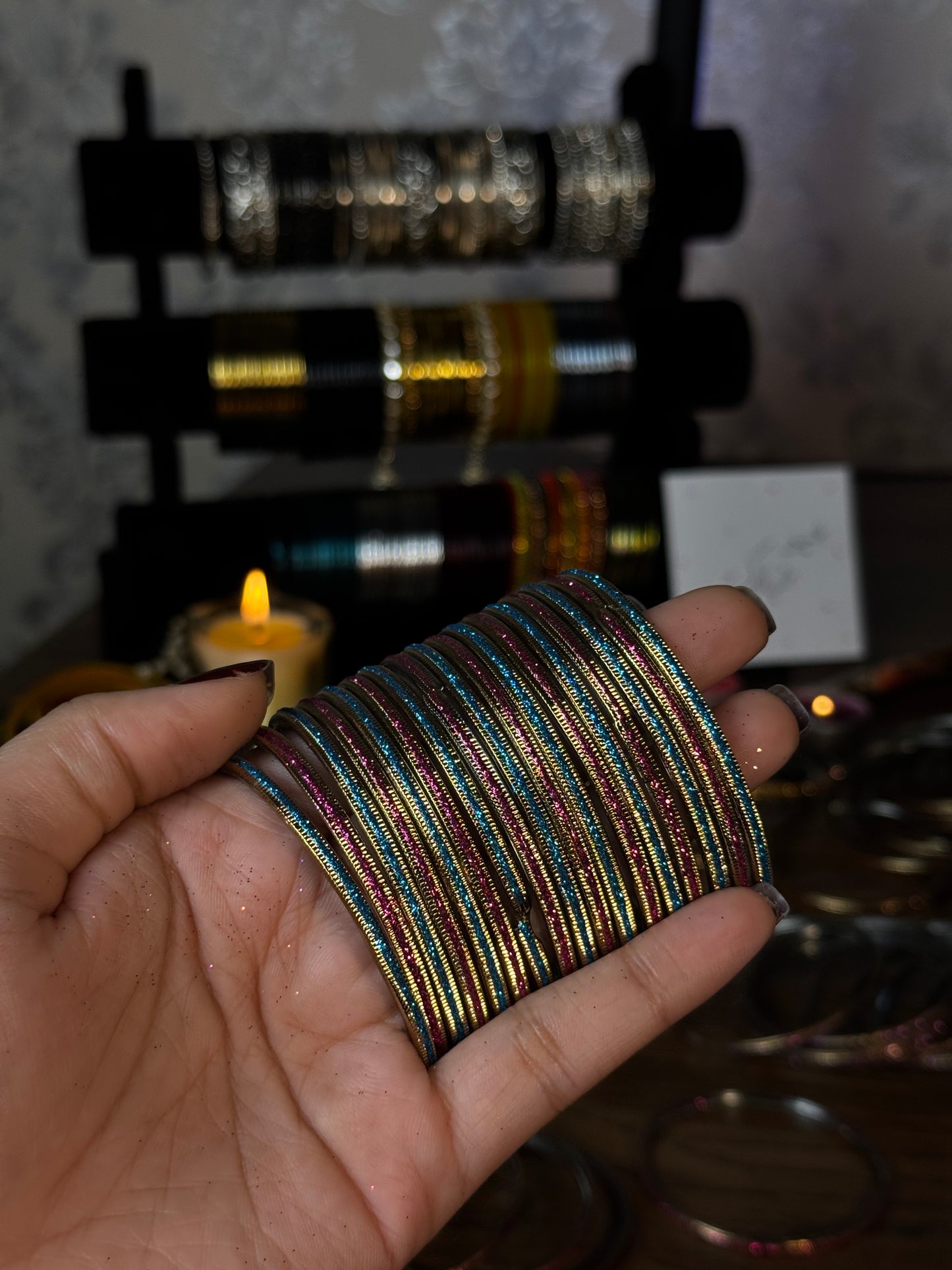 Shimmer Glass Bangles [Choose Colors] 12 pcs