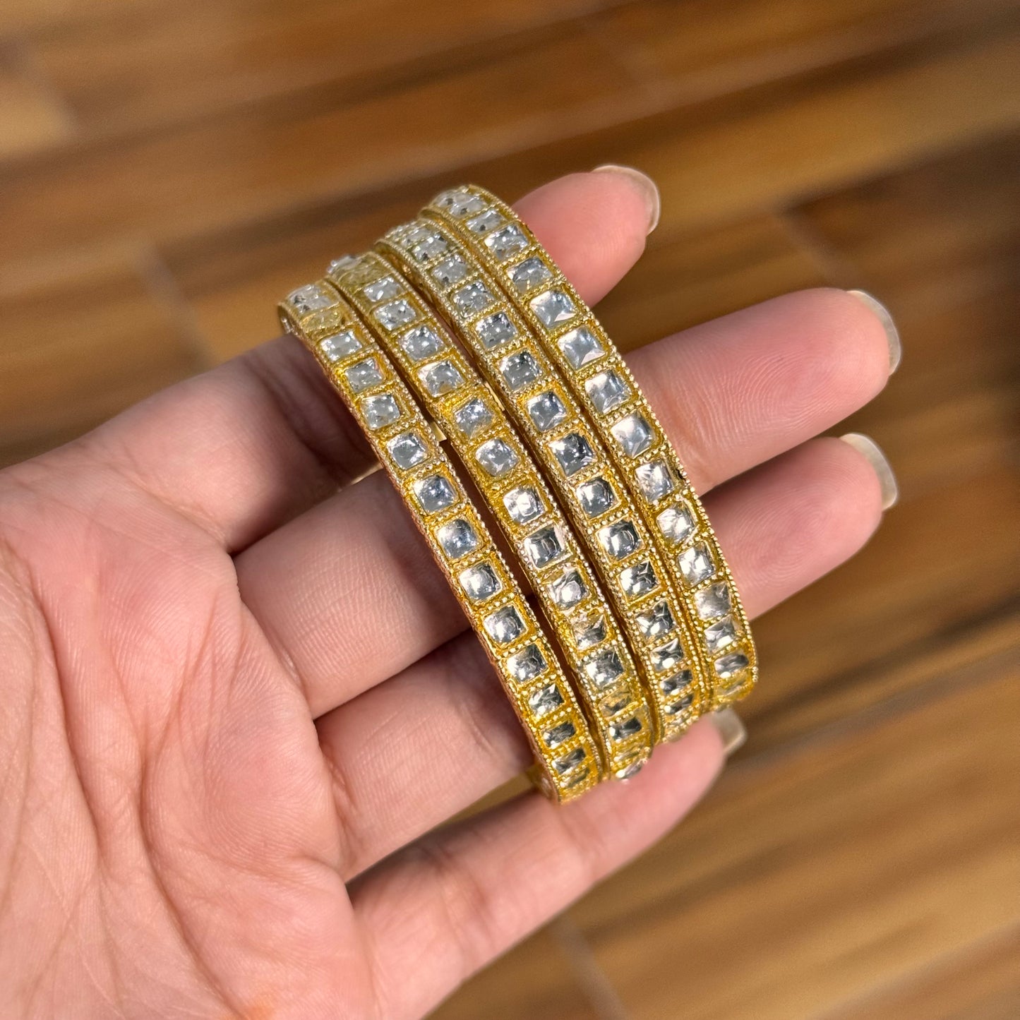 Gold Kundan Bangles