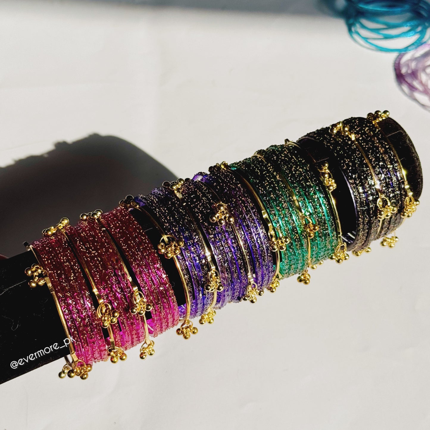 Kashmiri Raindrop Bangles [Choose Color] 12 pcs