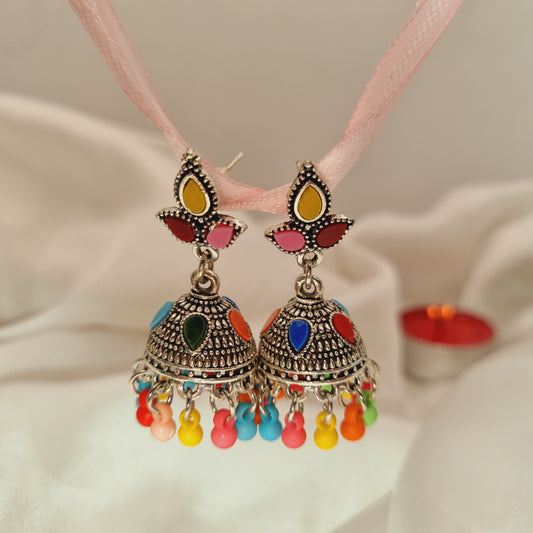 Multicolor Bloom Jhumka