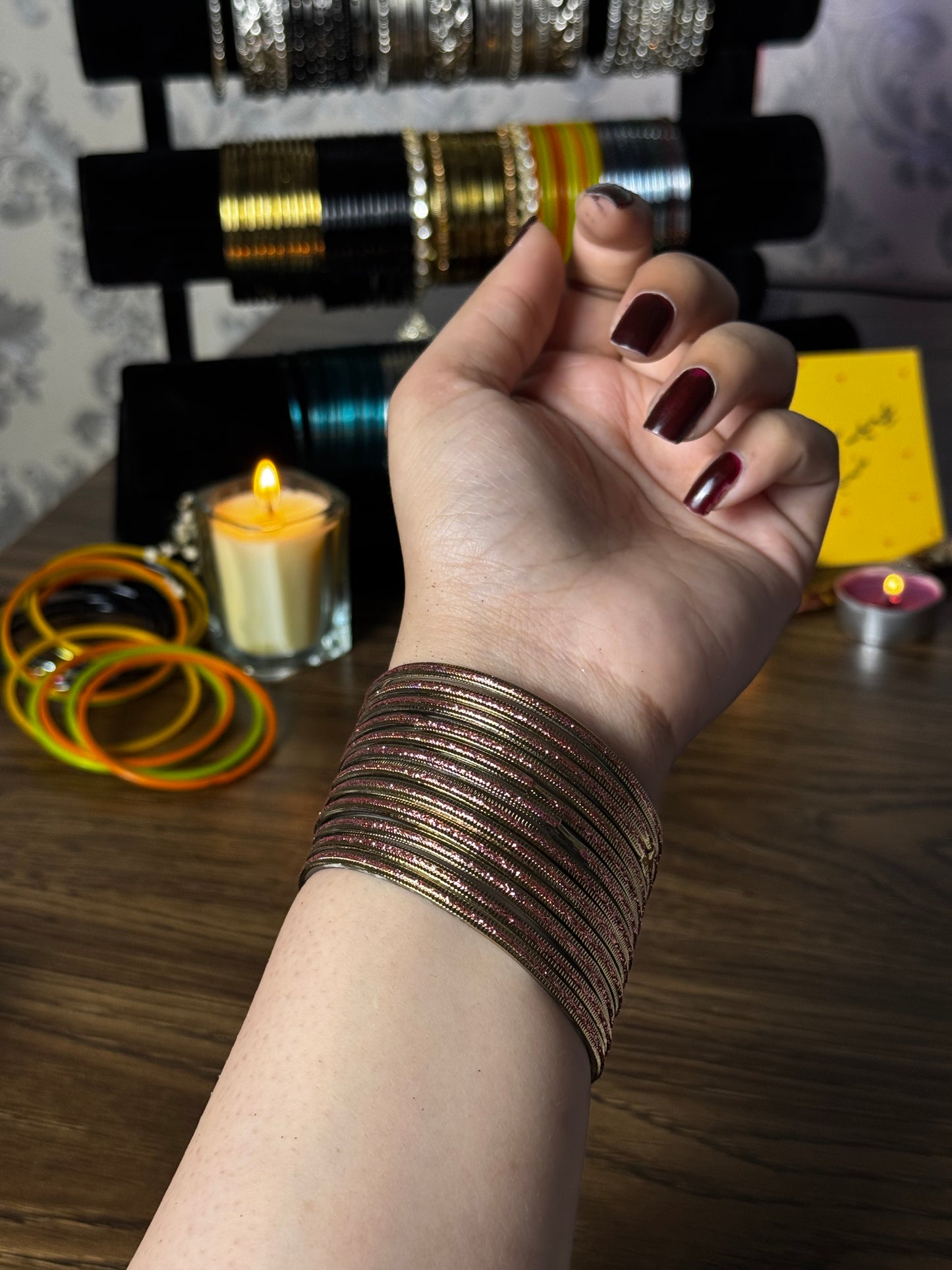 Shimmer Glass Bangles [Choose Colors] 12 pcs