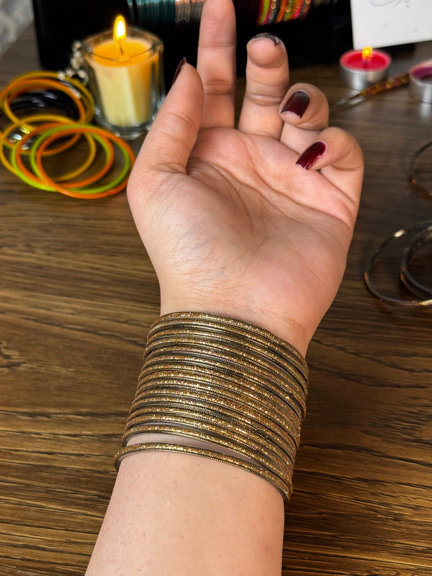 Shimmer Glass Bangles [Choose Colors] 12 pcs