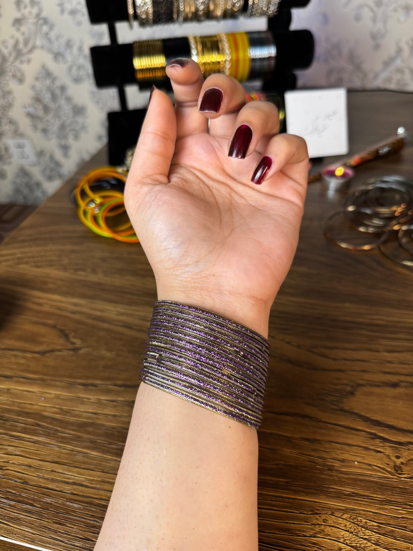 Shimmer Glass Bangles [Choose Colors] 12 pcs