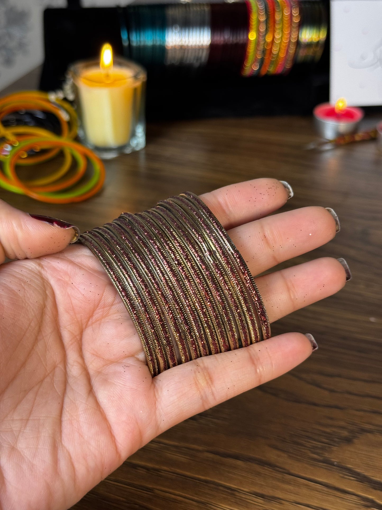 Shimmer Glass Bangles [Choose Colors] 12 pcs