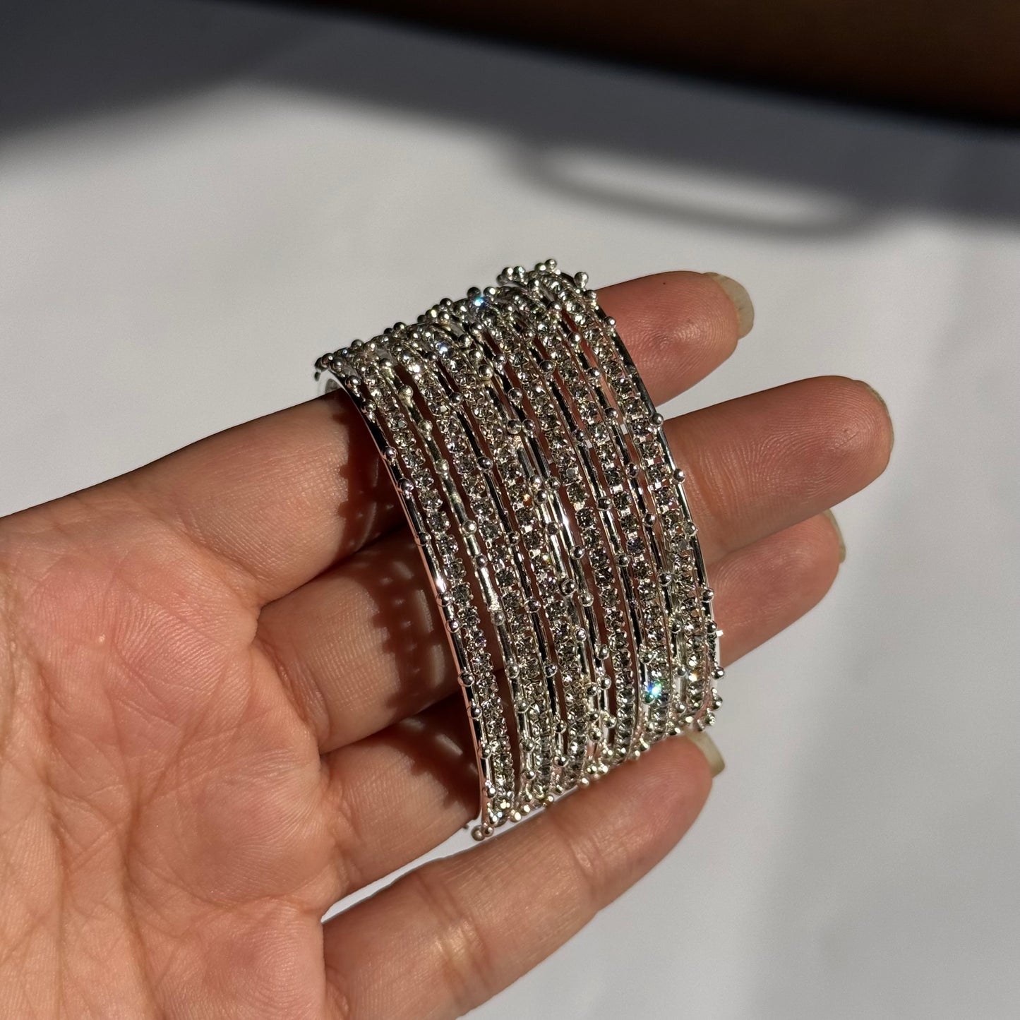 Silver Sparkle Bangles